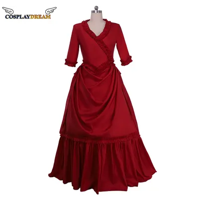 Film Dracula Mina Harker viktorianisches rotes Trubelkleid Gothic Steampunk Vampir Trubelkleid Plus Image