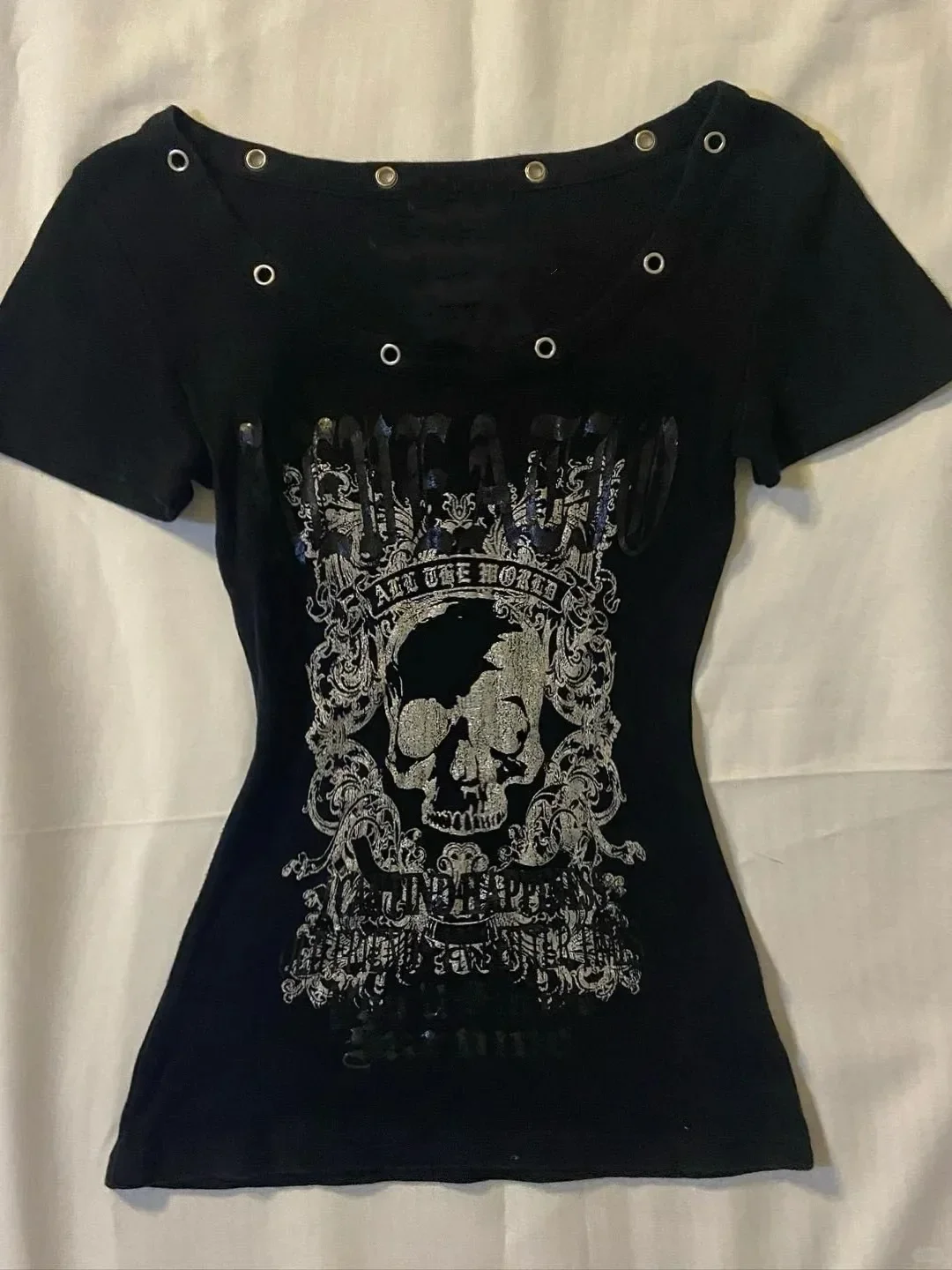 Y2k Kleidung T-shirts Brief Gothic Frauen Y2k Crop Top Sexy Dünnes T-shirt Punk Schädel Graphic Tees Süße Harajuku Korea Mädchen Punk