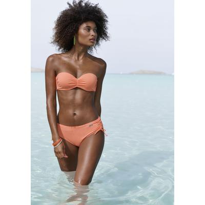 Bandeau-Bikini-Top VENICE BEACH "Lucky", Damen, Gr. 36, Cup D, rot (lachs), Recycling-Polyamid, Strukturmuster, Bikini-Oberteile, aus gerippter Strukturware Image