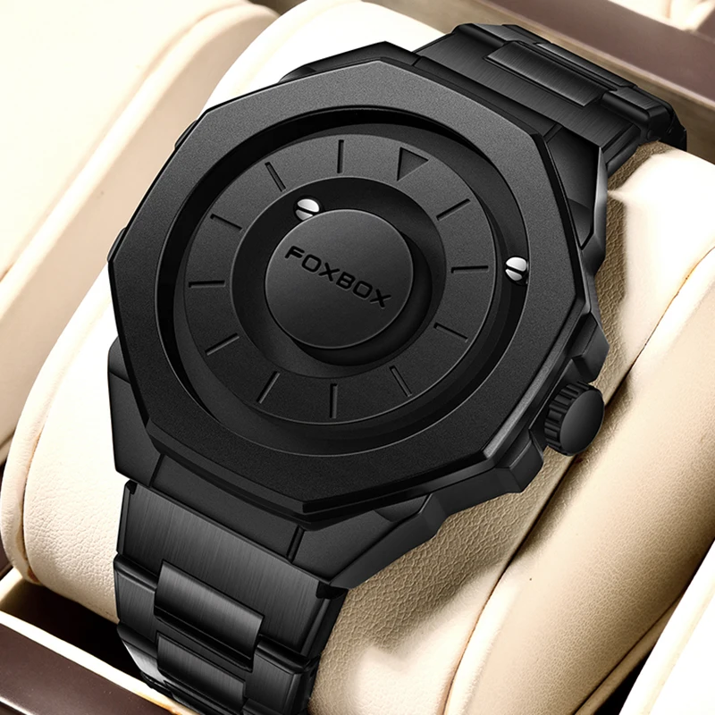 FOXBOX Herrenuhren LIGE Top-Marke Luxus Rolling Ball Design Uhr für Männer Mode Business wasserdichte Quarz-Armbanduhr Image