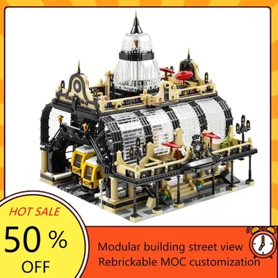 3950PCS Studgate Die Bahnhof Modulare MOC-910002 Kreative street view Modell Bausteine Architektur Image