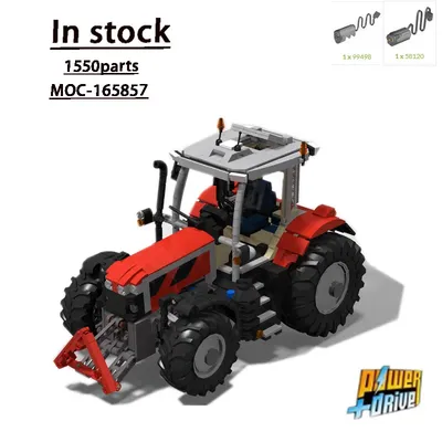 MOC- 165857 Elektrischer Frachttransport, landwirtschaftliches Traktor-Bausteinmodell, 1550 Teile, Image