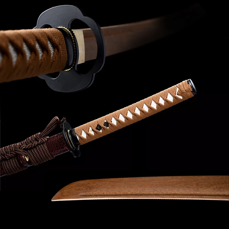 Japanisches Samurai-Schwert in voller Größe, Katana, Iaito-Trainingsschwert, Holzschwert, praktisches Schwert, Typ AB, Iron Tsuba, individuelles Schwert Image