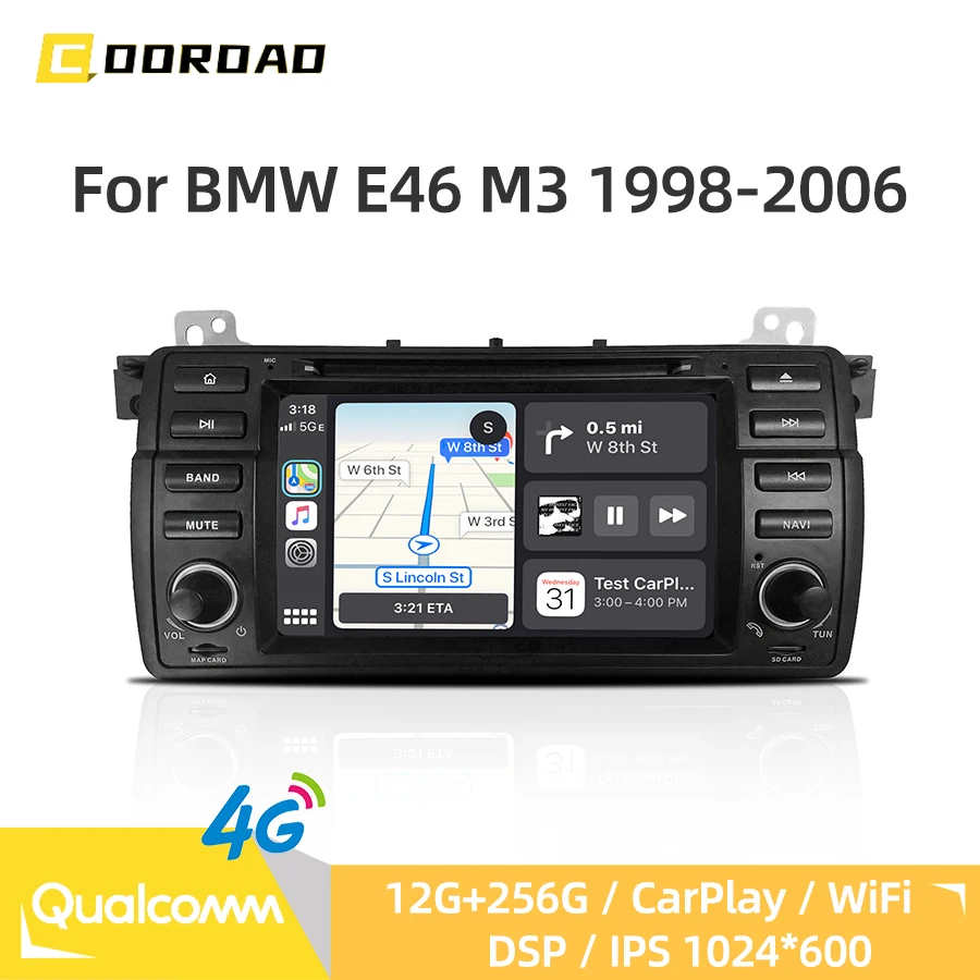 CarPlay Android 13,0 Auto Multimedia Player GPS Navigation Bluetooth 4G WiFi Stereo Auto Radio Für BMW 3er E46 M3 1998-2006 Image