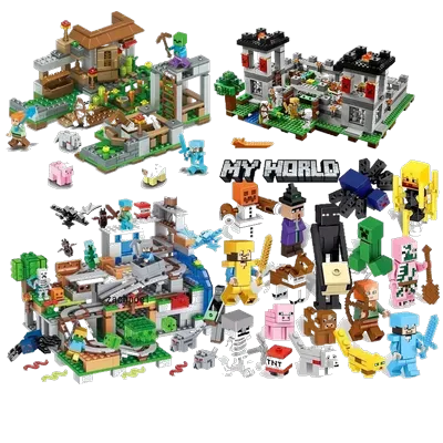 mini figures Fortress Steve mountain cave Building Block toys for children Image