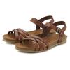 Sandale LASCANA "Sandalette, Sommerschuh", Damen, Gr. 44, braun, Obermaterial: 100% Rindsleder. Decksohle: 100% Rindsleder. Laufsohle: 100% Synthetik, unifarben, casual, Schuhe Riemchensandale, aus Leder mit komfortablem Korkfußbett