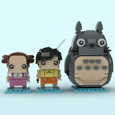 730PCS Brickheadz Totoro Satsuki Mei Figuren MOC Modell Bausteine spielzeug für Kinder präsentieren Image