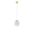 Lampe suspendue acier/verre blanc H 110 cm