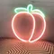 Peach Neon Sign LED Light, Home Bar Art, Noël, Chambre à coucher, Table, ixde mariage, Bureau,