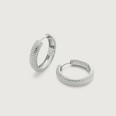 Sterling Silver Heirloom Slim Small Hoop Earrings