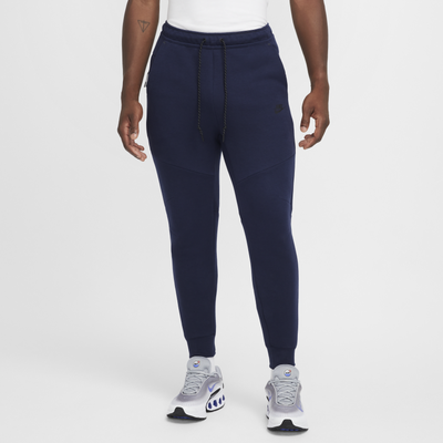 Nike Tech Men's Fleece Joggers - Blue - Cotton/Polyester