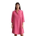 Midikleid MARC O'POLO "in A-Linie geschnitten", Damen, Gr. 40, Normalgrößen, blushed pink, Obermaterial: 100% Leinen; Futter: 100% Baumwolle, unifarben, relaxed fit knielang, 3/4-Ärmel Manschette, Kleider