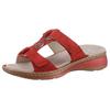 Pantolette ARA "HAWAII", Damen, Gr. 43, rot, Ziegenveloursleder, modisch, Schuhe, Keilabsatz, Sommerschuh, Schlappen mit Klett