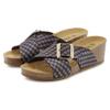 Pantolette VIVANCE "Sandale, Mule, offener Schuh", Damen, Gr. 37, schwarz (schwarz, lila), Obermaterial: 100% Synthetik. Futter: 100% Textilmaterial. Decksohle: 100% Rindsleder. Laufsohle: 100% Synthetik, bedruckt, modisch, Schuhe, mit...