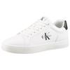 Sneaker CALVIN KLEIN JEANS "CLASSIC CUPSOLE MONO LTH", Herren, Gr. 42, schwarz-weiß (weiß, schwarz), Leder, Lederimitat, unifarben mit Farbeinsatz, sportlich, Schuhe, Freizeitsneaker, Halbschuh, Schnürschuh in klassischer Optik