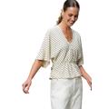 Klassische Bluse ZERO "zero Damen Bluse gestreift mit Fledermausärmeln", Damen, Gr. 36, schwarz-weiß (creamschwarz), Web, Obermaterial: 63% Polyacryl, 37% Polyamid. Ärmelfutter: ohne Futter., gestreift, casual, figurbetont kurz, V-Ausschnitt,...