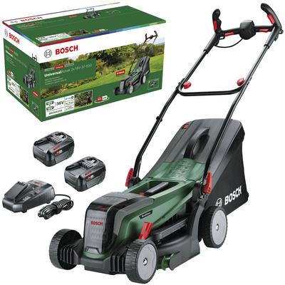 Akku-Rasenmäher BOSCH HOME & GARDEN "UniversalRotak 2x18V-37-550", grün (baumarkt), B:40cm H:105cm T:135,5cm, Rasenmäher, mit 2xAkku 18V/4,0 Ah und Ladegerät Image