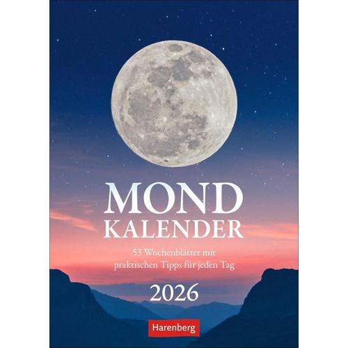 Mondkalender Wochenkalender 2026 - 53 Wochenblätter mit praktischen Tipps für jeden Tag - Harenberg