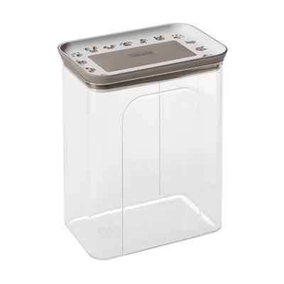 Snackbox 2,2 Liter, Futterbehälter aus transparentem Kunststoff, luftdichter Deckel, grau Image