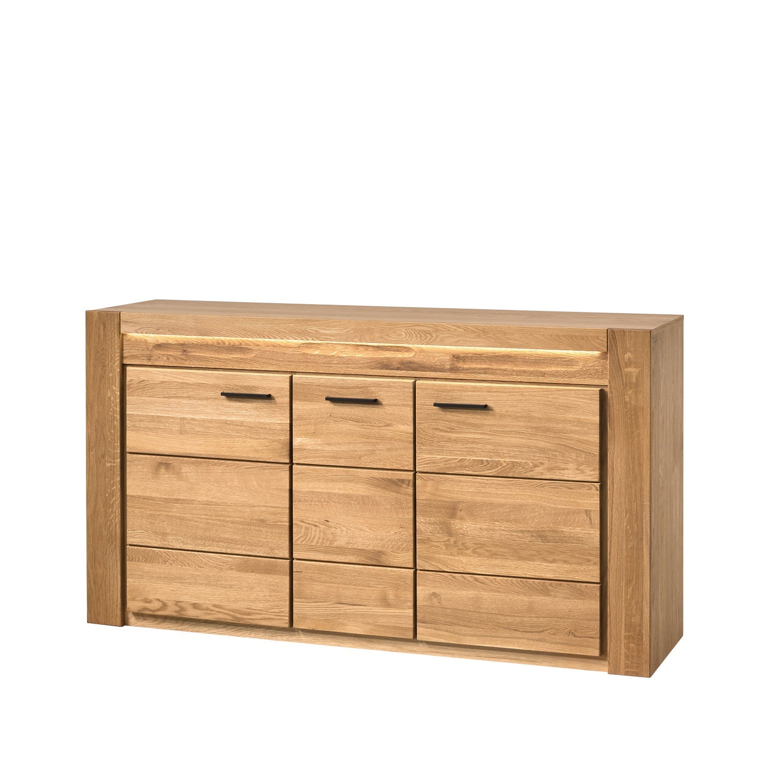 Sideboard 3-türig 161 cm Volo Eiche teilmassiv geölt