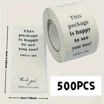 TEMU 100pcs Rectangular Love Thank You Seal Stickers Packaging Box Decoration Stickers Envelope Seal Stickers Image
