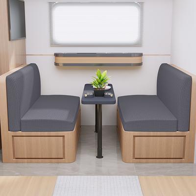 TEMU 2pcs Stretch Velvet Rv Seat Covers - Universal , Pet-friendly, Elastic-, Soft Polar Fleece Material, Ideal For Motorhomes & Home Use, Rv Seat Covers, Slipcovers Image