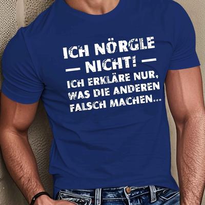 TEMU Funny German Men's Short Sleeve T-shirt Summer T-shirt Top Image
