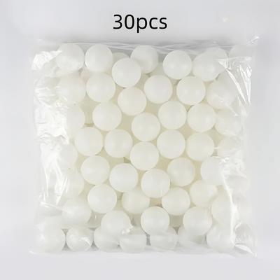 TEMU 30pcs Pp Table Tennis Balls - For Competitive Play, Smooth Glossy Surface, Ideal For Adults In Leisure And Tournament Settings