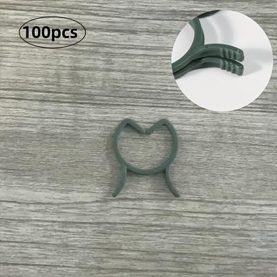 TEMU 100pcs Plastic Garden Plant Clips In 2 Sizes - Heart-shaped Support Grippers For Flower Vines & Vegetables, Ideal For Stem Upright Positioning Image