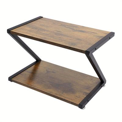 TEMU 2 Tier Wooden Printer Stand For Scanner, Desktop Printer Stand, Desk Shelf For Printer, Printer Table, Small Shelf, 2 Tier Cabinet, For Office, School, Home, Office Furniture Image