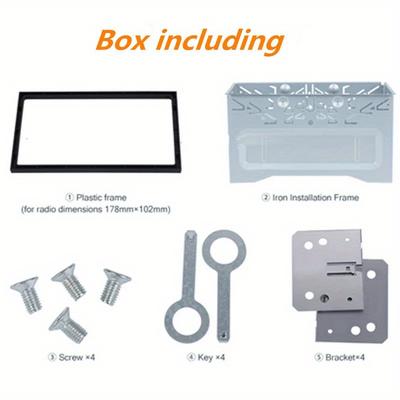 TEMU 2din Stereo Frame Unit Universal Dvd Player Box Fascia Panel Plate Case Audio Dash Mounting Frame Kit Accessories Image