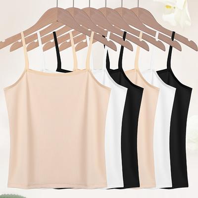 TEMU 6pcs Vest Top, Simple Elastic Breathable Cami Top, Women's Lingerie & Underwear Image