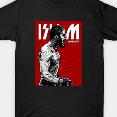 TEMU Islam Makhachev T-shirt3top Gifts Valentines Day Gifts Friend And Friend Pure Cotton Heat Transfer Printed T-shirt Image