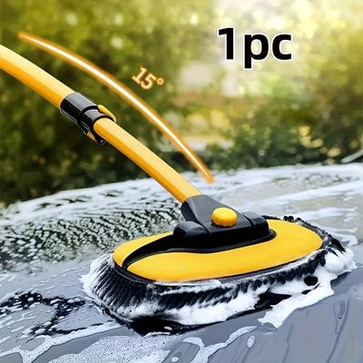 TEMU 1pc Long Handled Aluminum Car Wash Brush, Ultra- Towel, Cleaning Mop, Gloves, And Car And Truck Extension Rod - Easy To Clean, Durable Material, Car Cleaning 1-5pcs Accessories Image