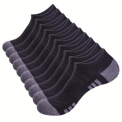 TEMU 10 Pairs Mens Cozy Bamboo Trainer Socks Soft Invisible Socks Low Cut Ankle No Show Socks Breathable Lightweight Short Running Athletic Socks Low Cut For Image