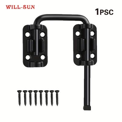 TEMU 1pc Full Metal 180-degree Rotating Door Lock - 180-degree Flip, Durable, Suitable For Pets, Garages, Bathrooms, Windows, Outdoors - And Safety Enhancer For Door Types, Security Lock Image
