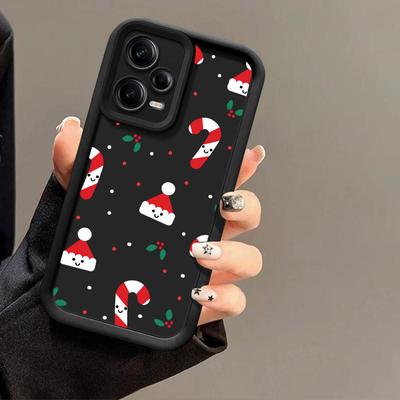 TEMU Merry Christmas Fasion Phone Case For Xiaomi Redmi Note 11t 12 12s 13 Pro Plus 4g 5g Shockproof Silicone Soft Cover Black Protection Shell Image