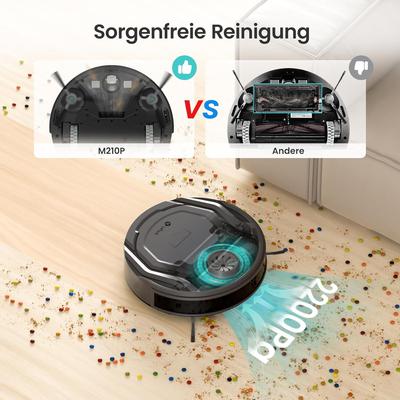 TEMU Lefant Robot Vacuum Cleaner M210p, Obstacle Avoidance Robot Vacuum Cleaner, Robot Vacuum Cleaner With App Control, Vacuum Cleaner Compatible With , Ideal For Pet Hair, Carpets, Hard Floors Image