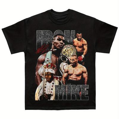 TEMU [ Cotton T-shirt] Icon Comfortable Cotton Men's Round Neck Short Sleeves T-shirt 180g Image