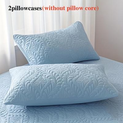 TEMU 2pcs Solid Color Pillowcase - Soft, Breathable, Machine Washable, Pillowcase | Flower Pillowcase | Letter Closed, Suitable For Bed, Sofa Or Home Decoration, Polyester Pillowcase Image