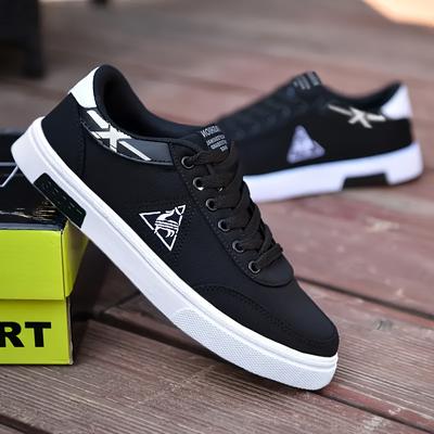 TEMU Men' Skate Shoes - Comfortable, Breathable & Non-slip For Outdoor Activities | With Striped/solid Patterns Image