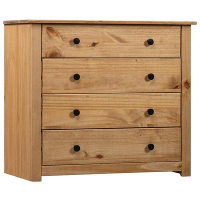 TEMU Sideboard 80x40x73 Cm Pine Wood Panama, Solid Pine Wood With Storage Drawers Image