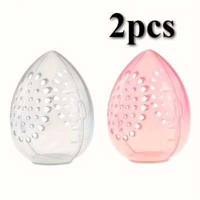 TEMU 1/2pcs Protective Travel Case Protective Makeup Sponge Travel Case - Breathable Beauty Blender Holder Clear Storage Box - Travel Accessorie Image