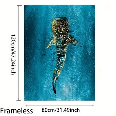 TEMU 1pc Whale Shark Canvas Art Poster 31.49x47.24 Inches - Modern Wall Decor For Living Room And Bedroom, Large Size Canvas Print, Image