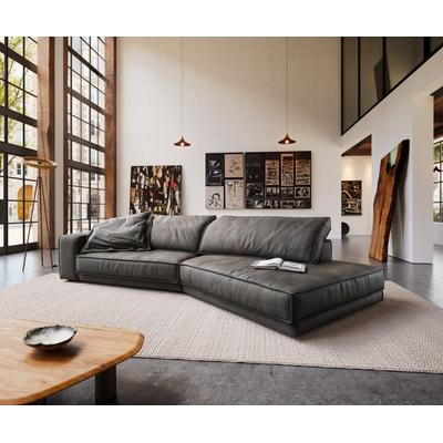 DELIFE Big-Sofa Snoosh 400x150 cm Mikrofaser Schwarz Vintage Recamiere rechts, Big Sofas Image