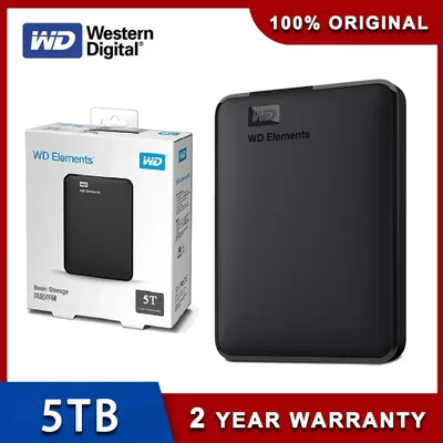 Western Digital Elements Portable External Hard Drive WD 5TB HDD USB 3.0 For Desktop PC Laptop Mac