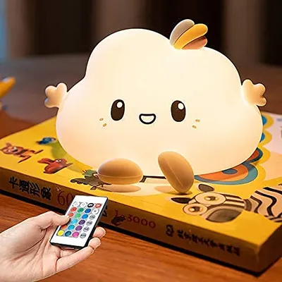 Color-Changing Silicone Night Light Rechargable Lamp kawaii Night Light for kids with Timer Remote Cute Desk Lamp Fairy Lights