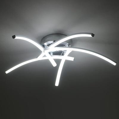 Comely - Moderner LED-Deckenleuchte aus Aluminium in Silberner Gabelform - Ideal für Wohnzimmer, Image
