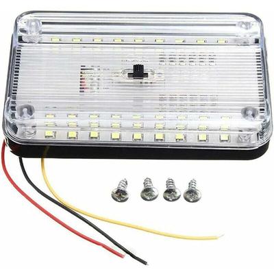 12 V Auto-Innenraum-Dachbeleuchtung, 36 LEDs, Wohnmobil-Beleuchtungslampe mit Knopf, rechteckige Image