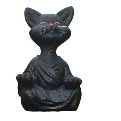 Meditationsstatue, Katzenstatue, Zen-Yoga-Dekoration, Figur, Kunstharz, Meditation, Image